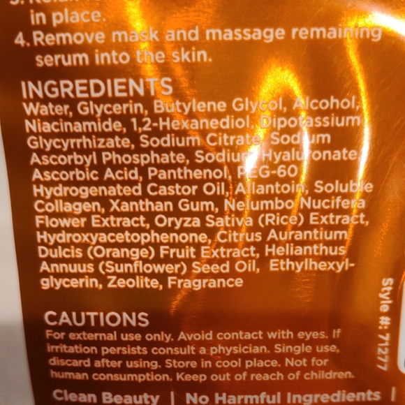 Vitamin C & Collagen Moisturizing Face Mask - Orange - Picture 3 of 3